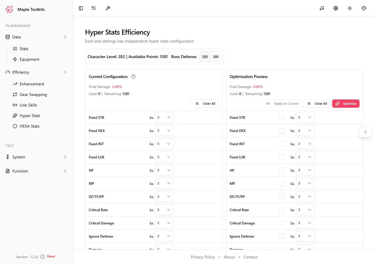 Hyper Stats Initial Interface