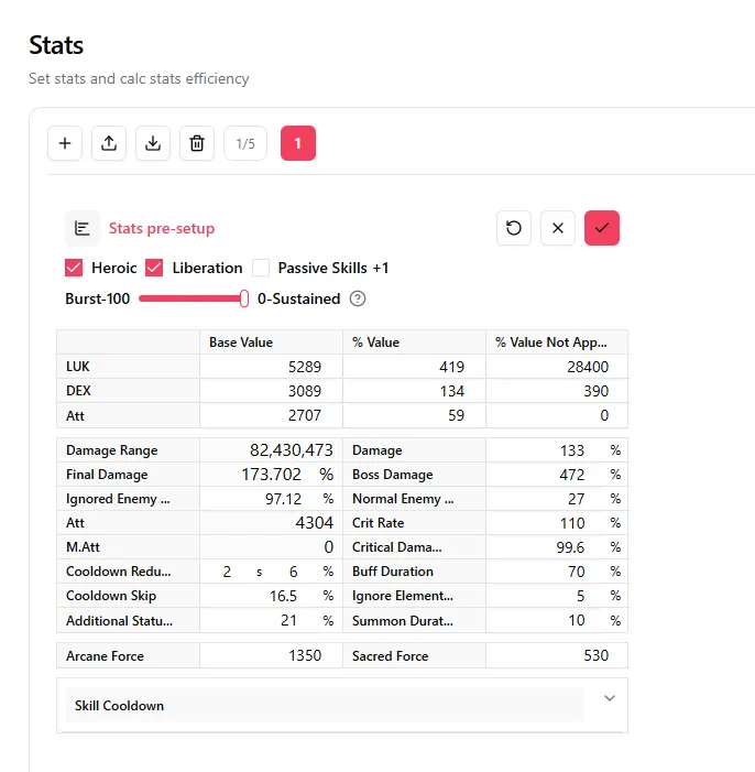 Stats Main Interface